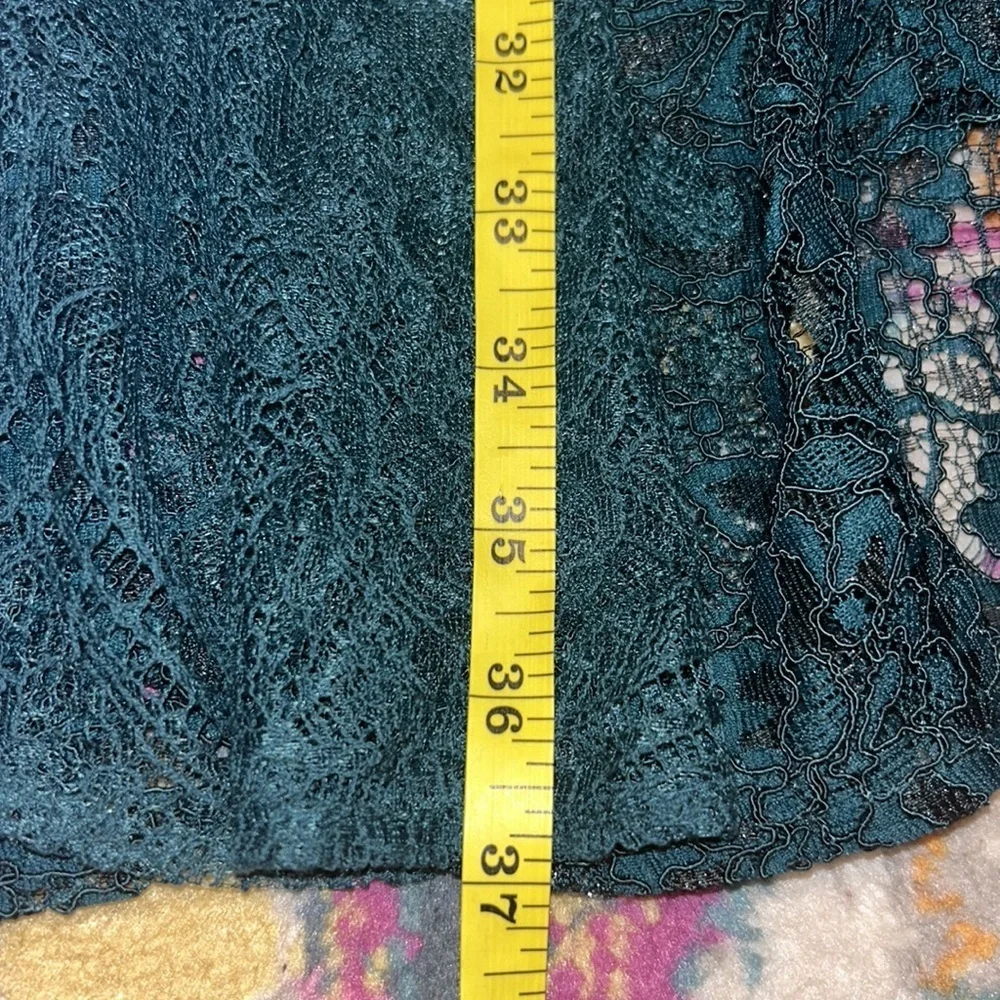 Free People Don't You Dare Mini Lace Dress in Emerald Green NWT Size Small